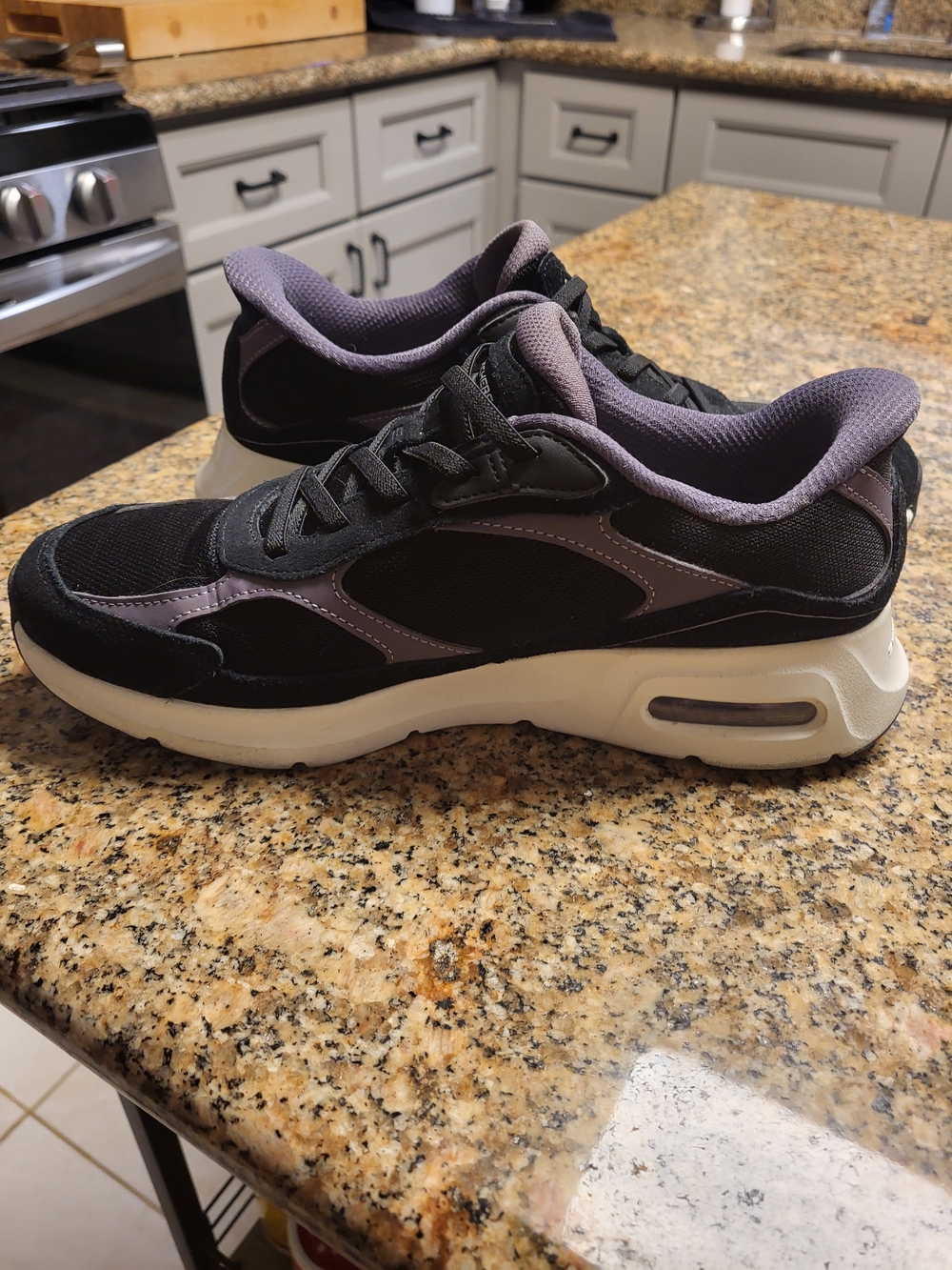 Skechers Women's Black and Lavender Athletic Sneakers - Picture 2 of 5